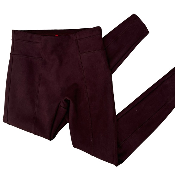 Spanx Faux Suede Leggings Dark Terracotta Size Small - Picture 8 of 8